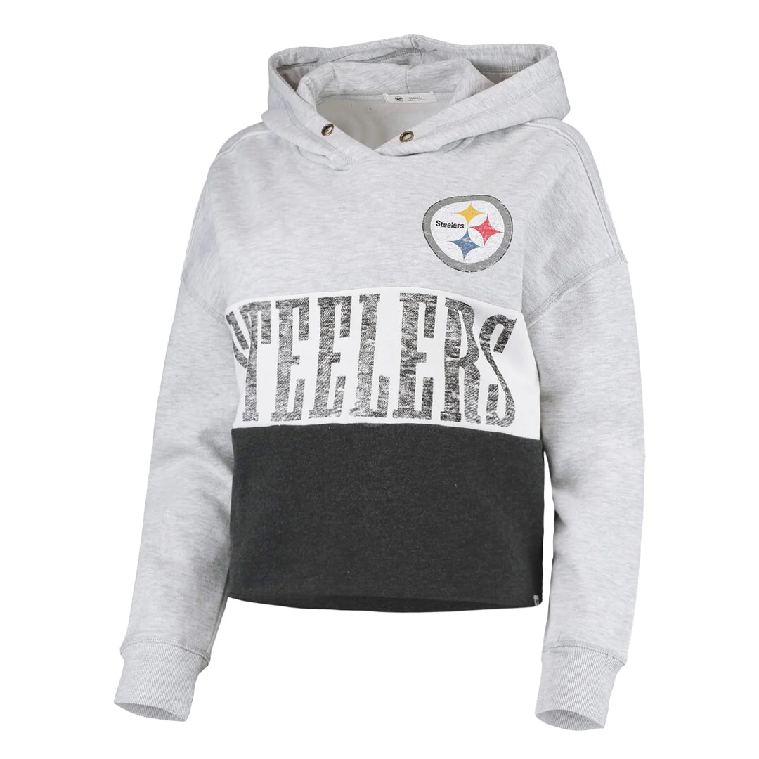47 Brand - Women's Pittsburgh Steelers Cutoff Pullover Hoodie (381823AA STEELERS)