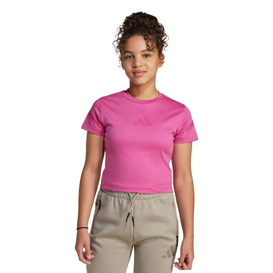 adidas - Girls' (Junior) Z.N.E. Fitted Crop T-Shirt (JJ4852) - Image 2