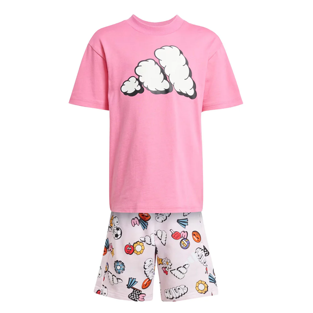 adidas - Kids' (Junior) Seasonal Essentials Fun Shorts & T-Shirt Set (JD0066)
