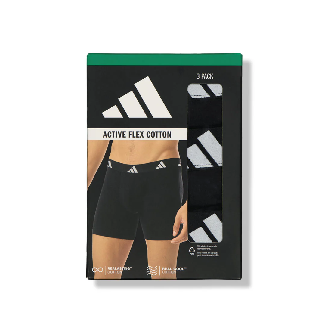 adidas - Men's Active Flex 3 Pack Cotton Boxer Brief (JK3961) - Image 2