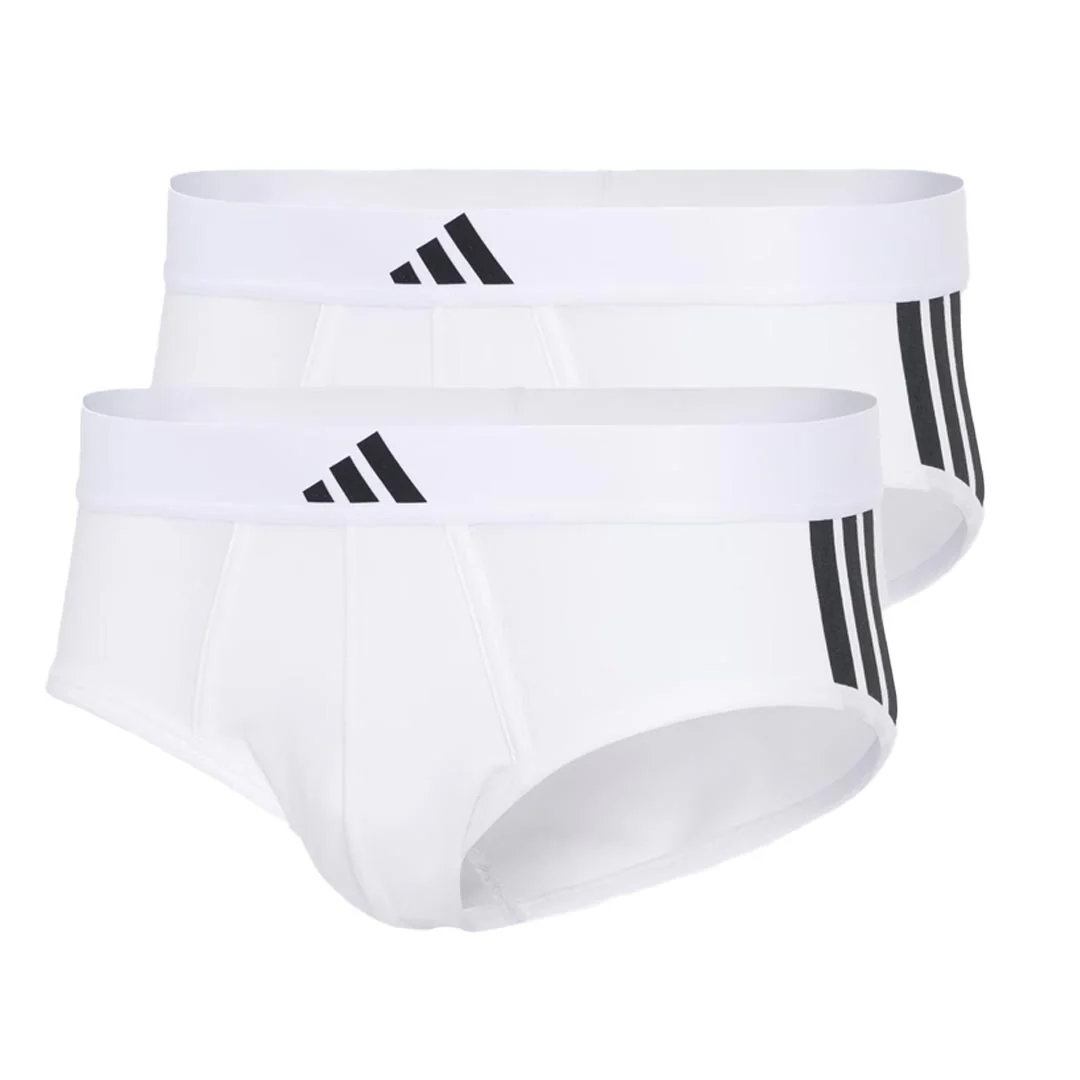 adidas - Men's Active Flex Cotton 3-Stripes Low Rise 2 Pack Brief (JK3976)