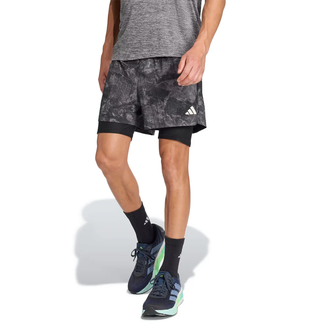 adidas - Men's Own The Run Spray Dye 2-In-1 Shorts (JN9680) - Image 2