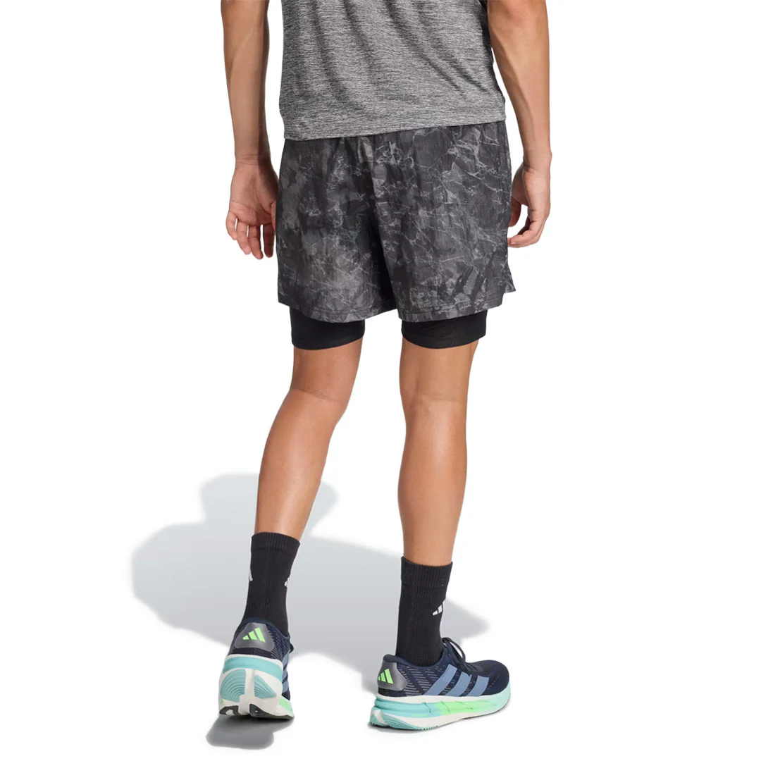 adidas - Men's Own The Run Spray Dye 2-In-1 Shorts (JN9680) - Image 3