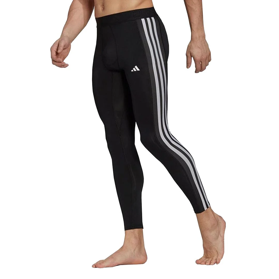 adidas - Men's Techfit 3-Stripes Training Long Tights (HD3530) - Image 3