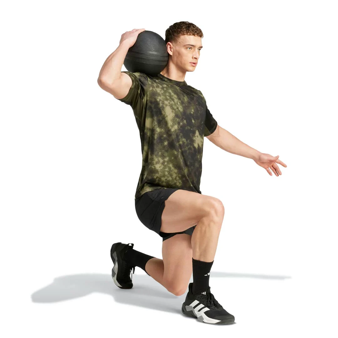adidas - Men's Train Essentials Seasonal All Over Print T-Shirt (JV7234) - Image 4