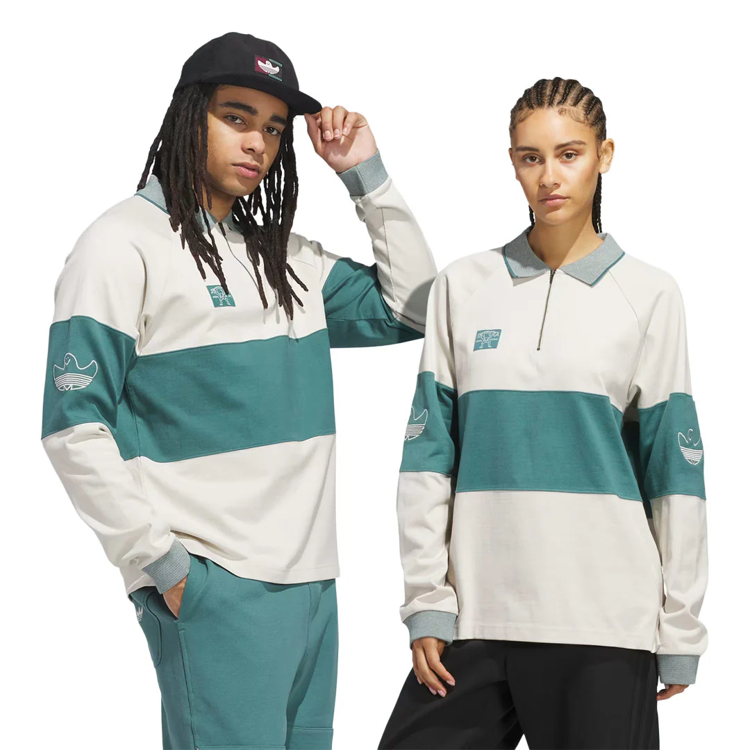 adidas - Unisex Shmoofoil Heavyweight Rugby Long Sleeve Polo (JW5201) - Image 3
