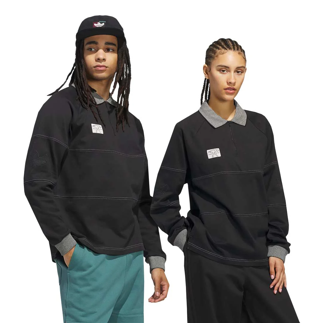 adidas - Unisex Shmoofoil Heavyweight Rugby Long Sleeve T-Shirt (JW5202) - Image 2