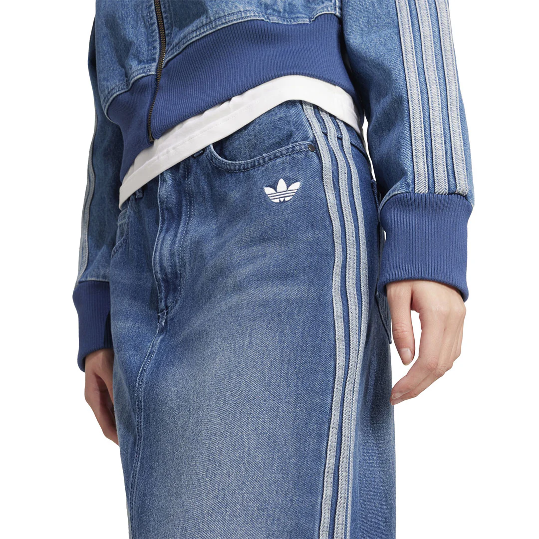 adidas - Women's Adicolor 3-Stripes Denim Long Skirt (JW2658) - Image 4