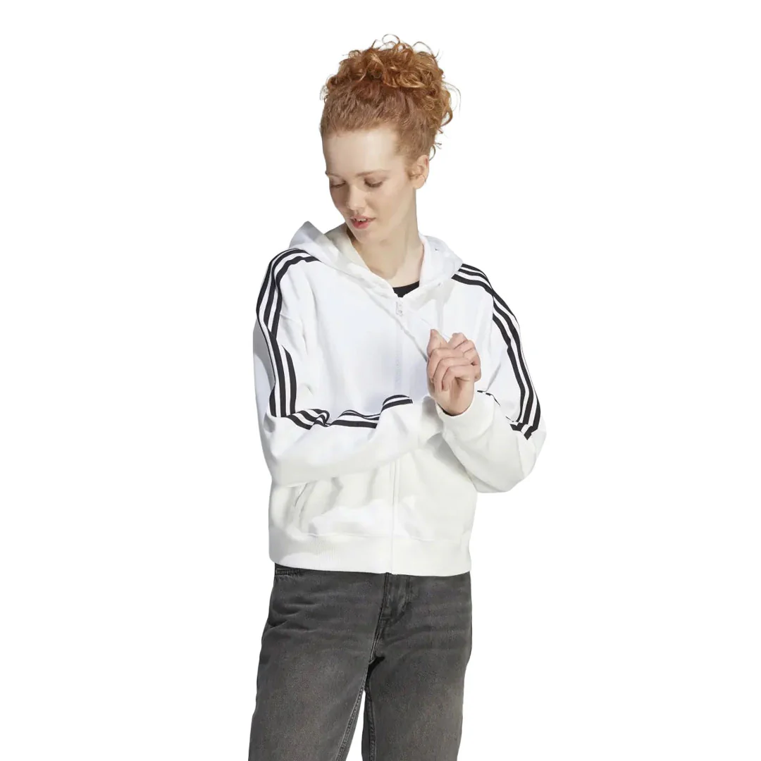 adidas - Women's Essentials 3-Stripes French Terry Bomber Full Zip Hoodie (IK8387) - Image 2