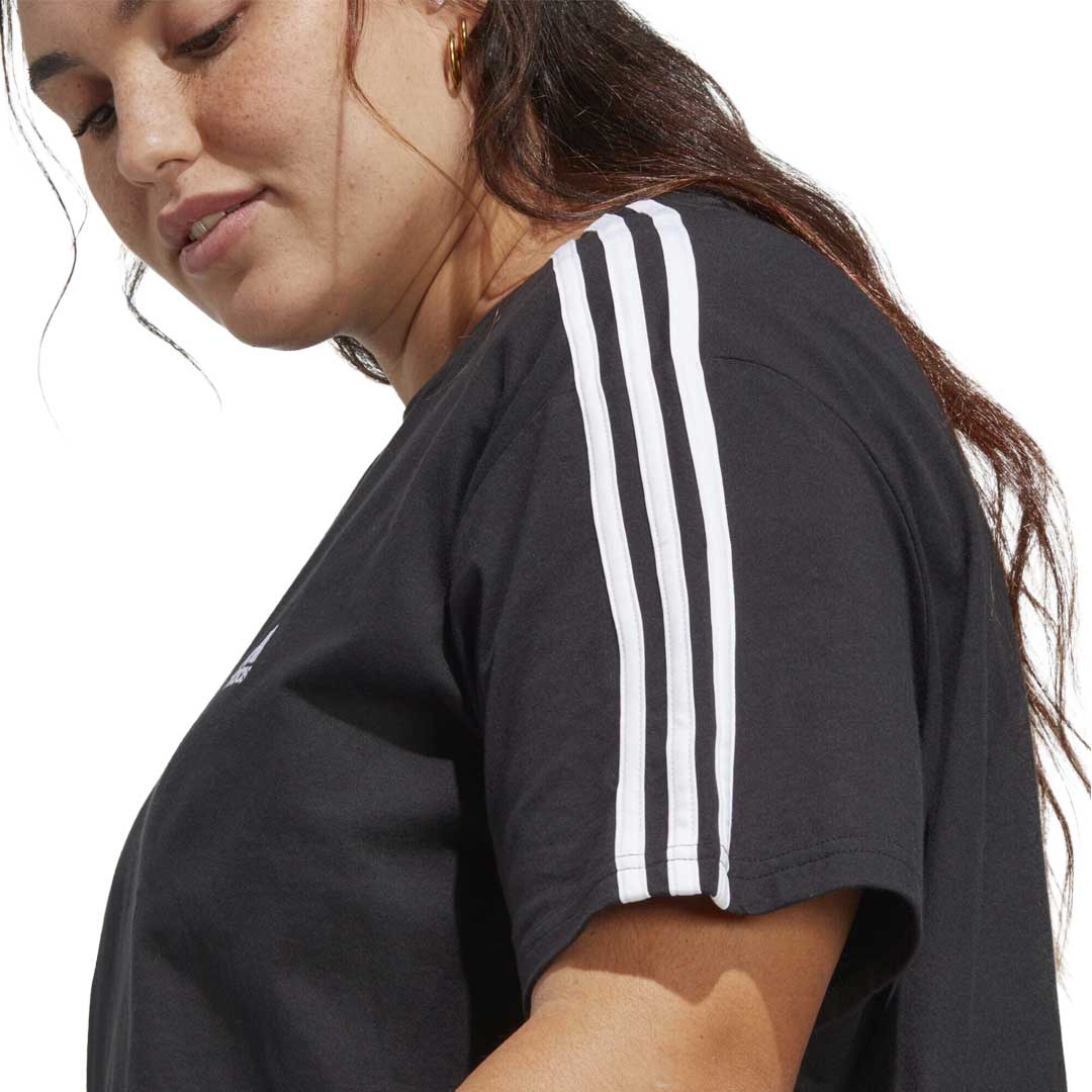 adidas - Women's Essentials 3-Stripes Single Jersey Crop T-Shirt (Plus Size) (IC5002) - Image 5
