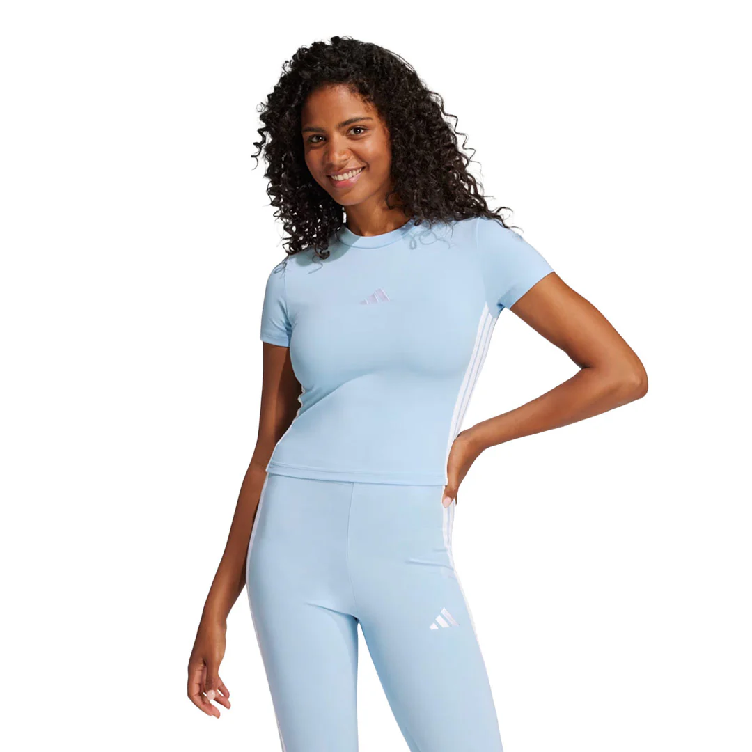 adidas - Women's Essentials 3-Stripes Slim Baby T-Shirt (JE1241) - Image 2