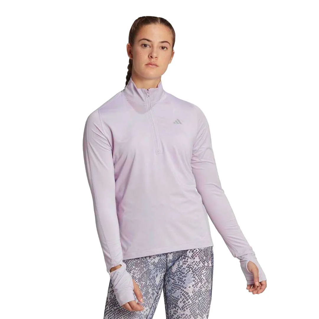 adidas - Women's Fast Running 1/2 Zip Long Sleeve Top (HR5704) - Image 2