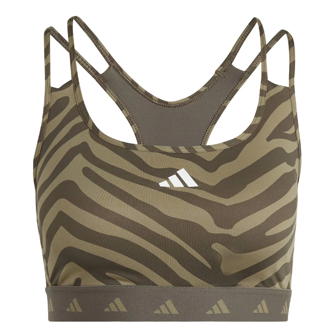 adidas - Women's Hyperglam Techfit Medium-Support Zebra Bra (IB3620)