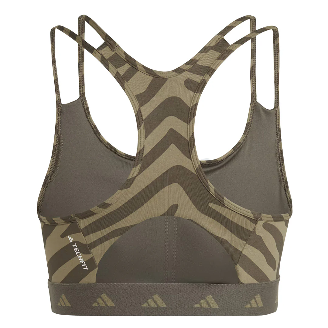 adidas - Women's Hyperglam Techfit Medium-Support Zebra Bra (IB3620) - Image 2