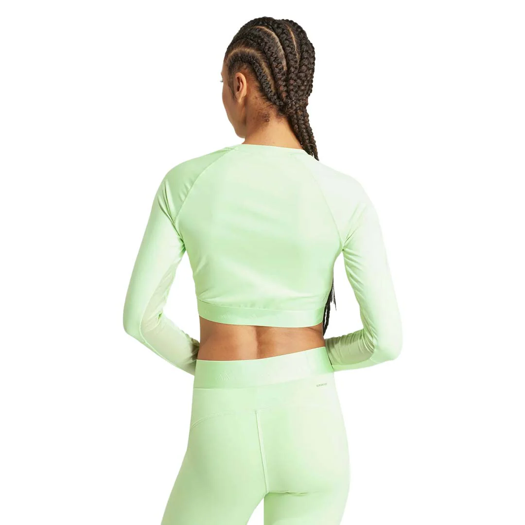 adidas - Women's Hyperglam Training Cropped Long Sleeve Top (IN6776) - Image 3
