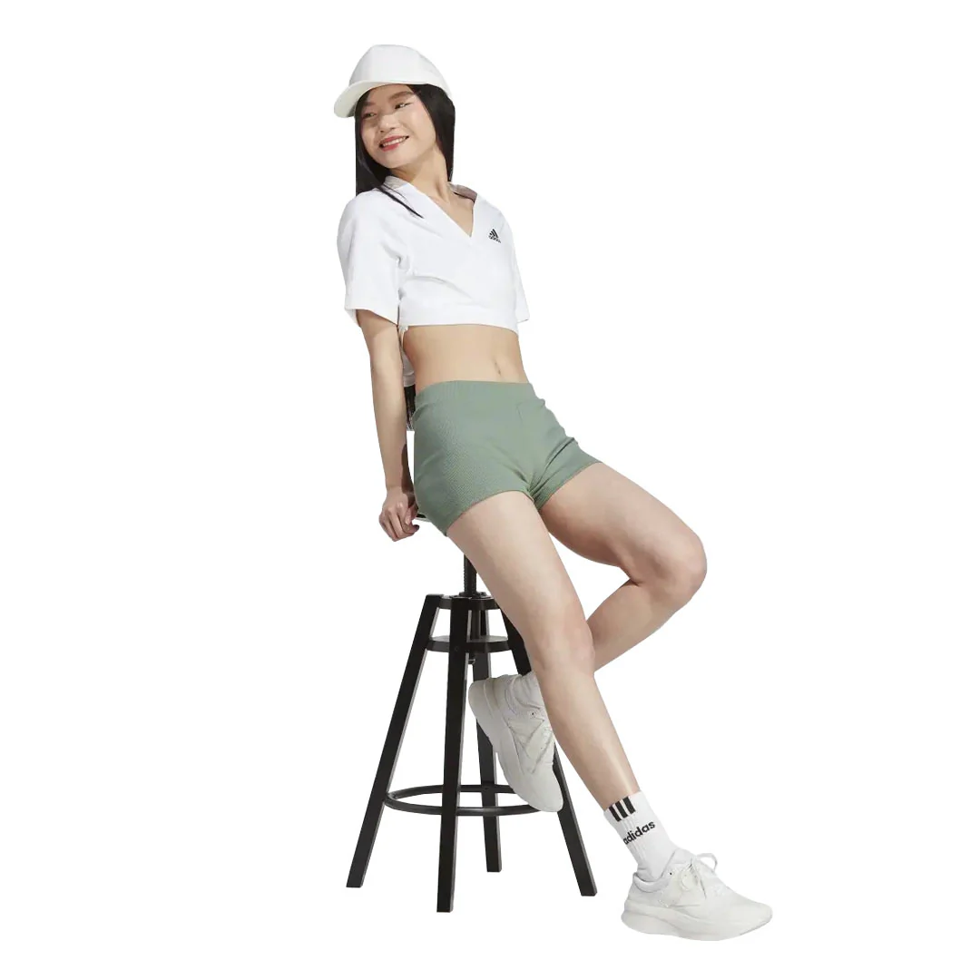 adidas - Women's Lounge Low Rise Ribbed Shorts (IC8759) - Image 4