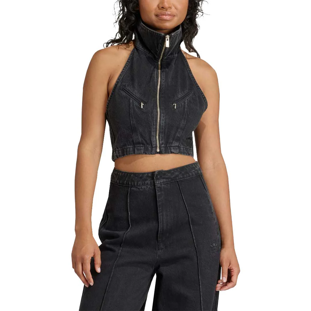 adidas - Women's Montreal Denim Cropped Vest (IT7270) - Image 2