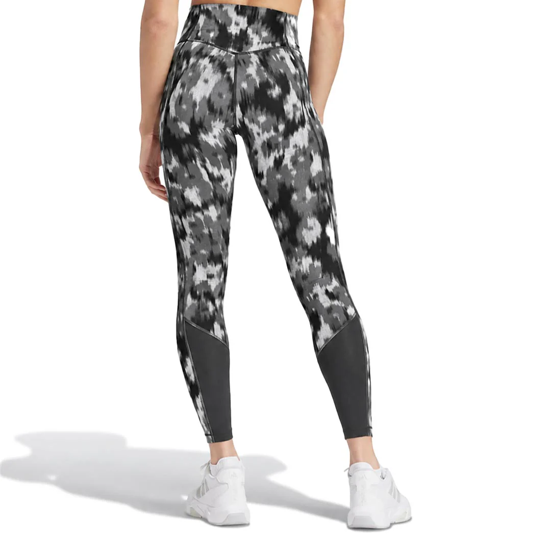 adidas - Women's Optime Essentials Allover Print Flower Leggings (IK5446) - Image 3