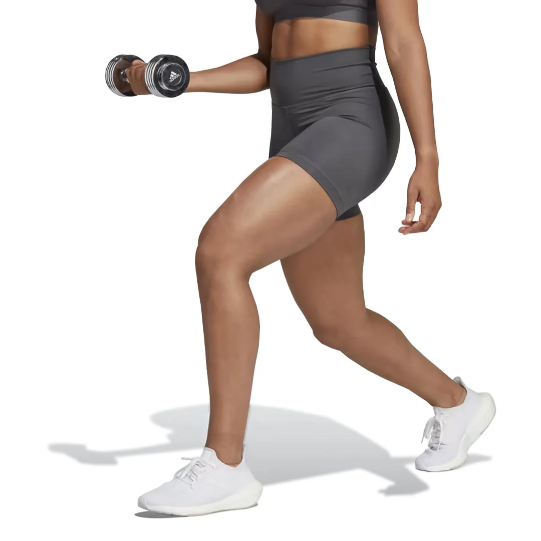 adidas - Women's Optime Hyperbright Training High Rise Shorts (IL6612) - Image 2