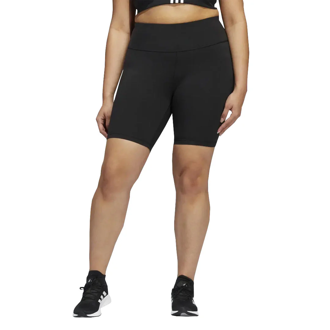 adidas - Women's Optime Training Biker Shorts (Plus Size) (HC2990) - Image 2