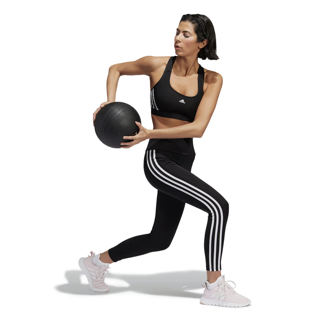 adidas - Women's Powerreact Training Medium-Support 3-Stripes Bra (HC7889) - Image 4