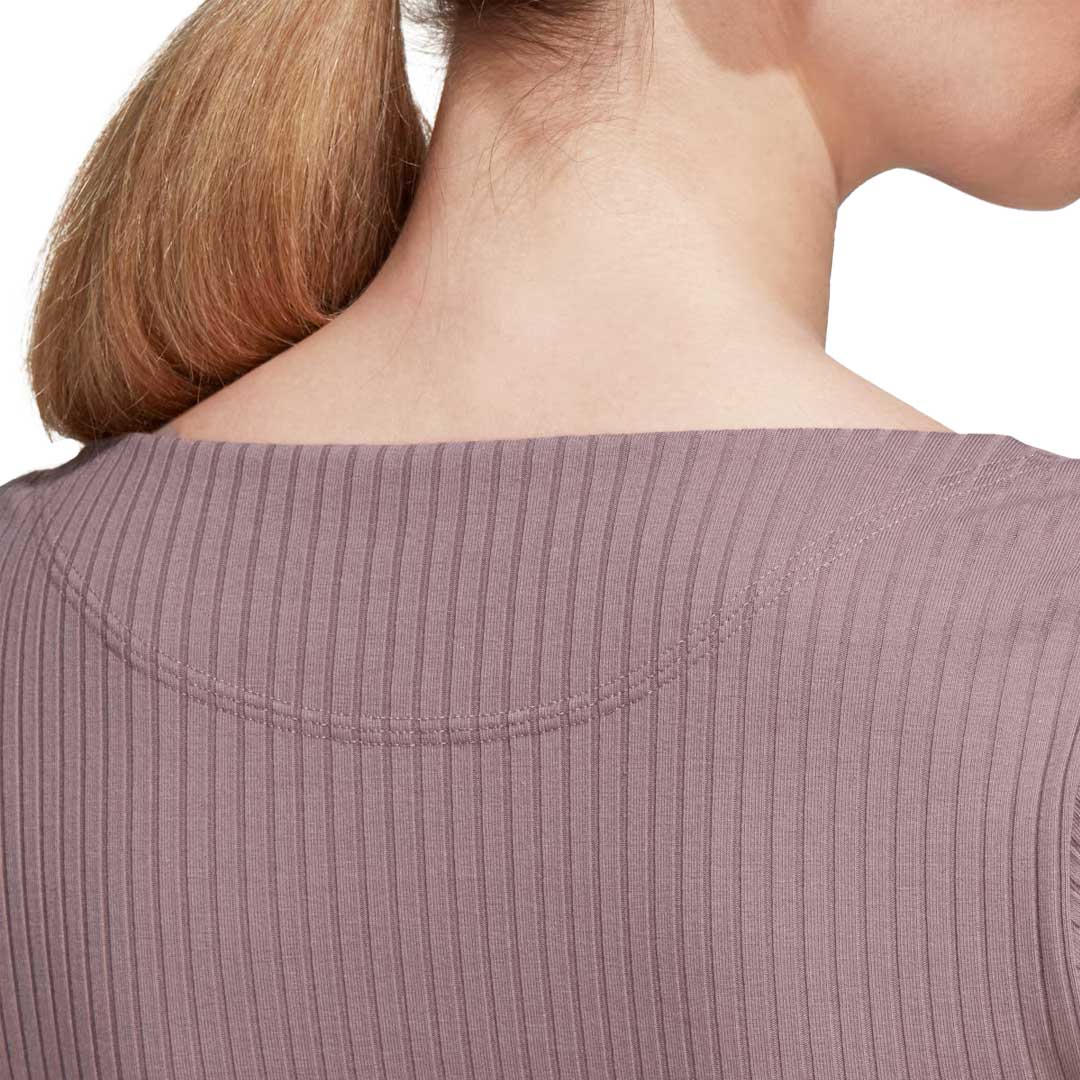 adidas - Women's Studio Lounge Ribbed Cropped T-Shirt (HH8500) - Image 5