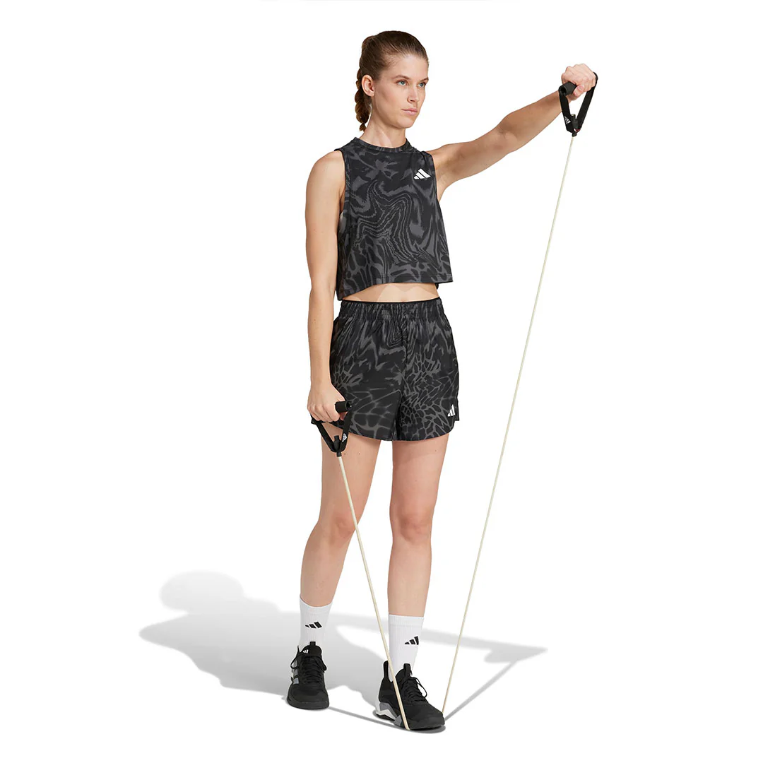 adidas - Women's Train Essentials Allover Print Workout Shorts (JE8685) - Image 5