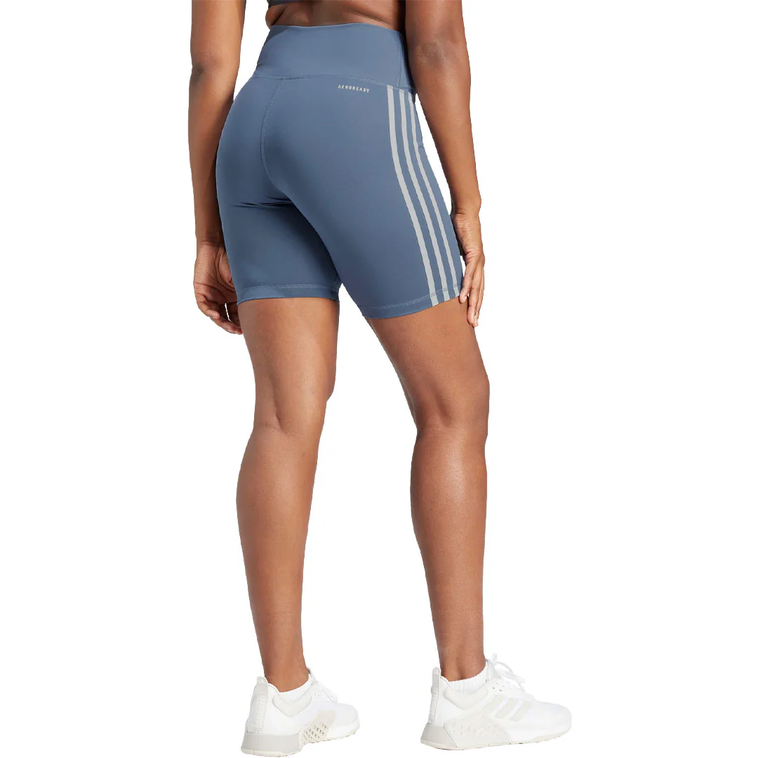 adidas - Women's Training Essentials 3-Stripes High-Waisted Shorts (IS4208) - Image 3