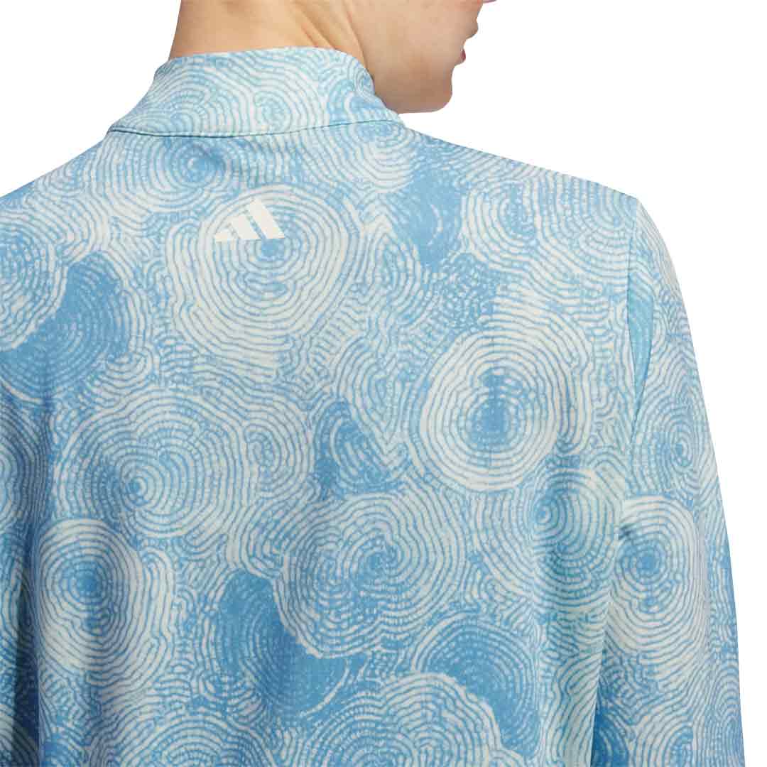 adidas - Women's Ultimate365 Printed 1/4 Zip Mock-Neck Long Sleeve Polo (IP4257) - Image 5