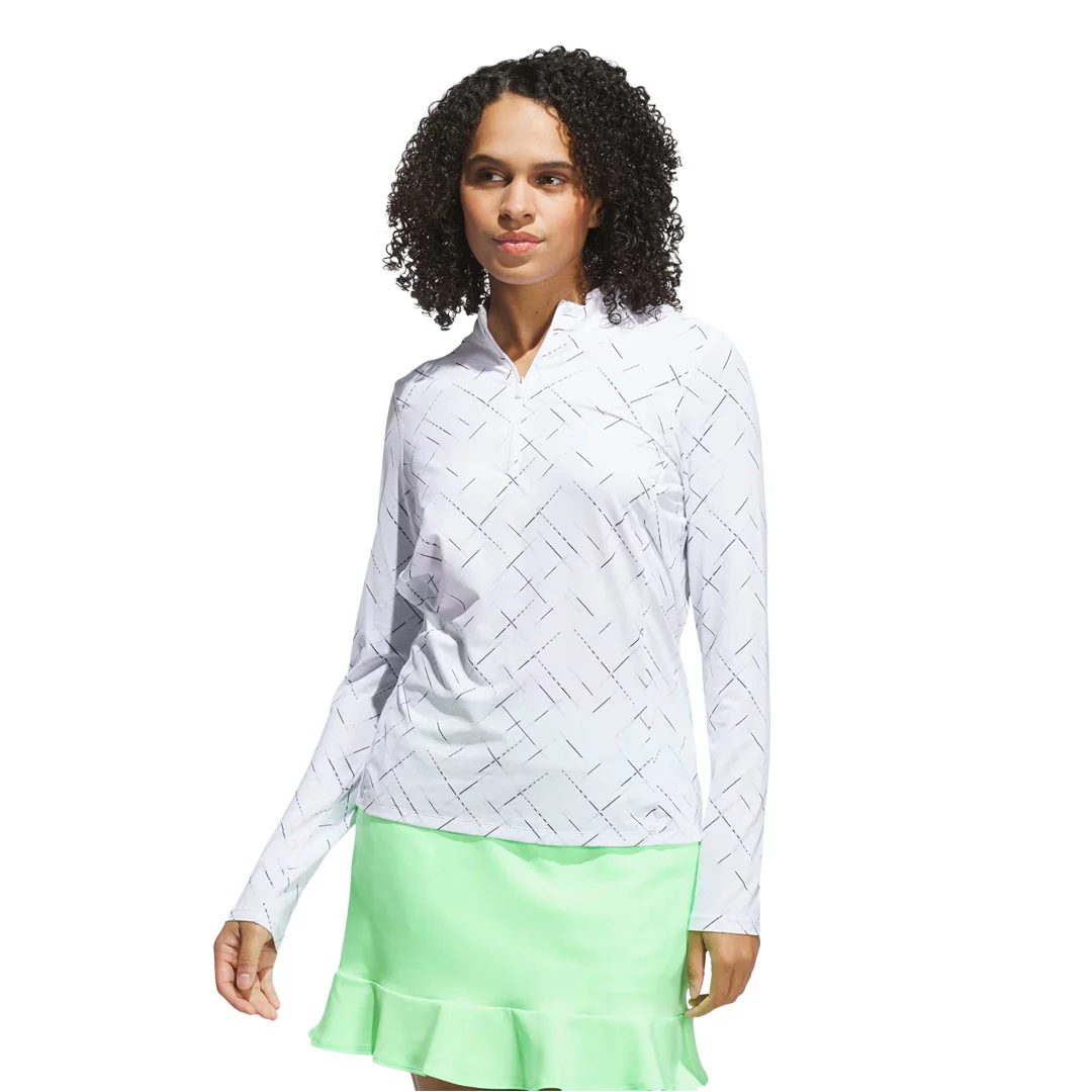 adidas - Women's Ultimate365 Printed 1/4 Zip Mock Neck Top (JZ5433) - Image 2