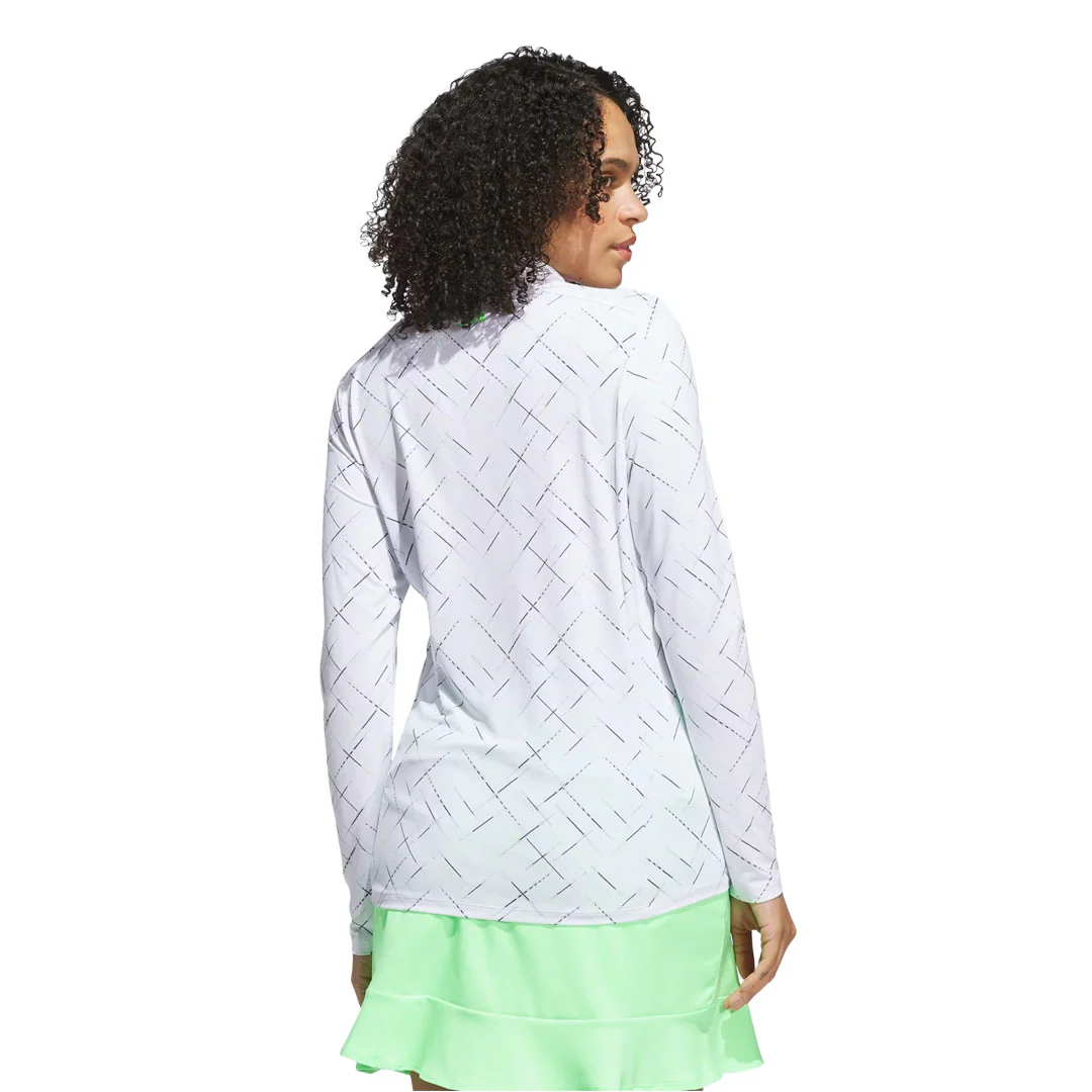 adidas - Women's Ultimate365 Printed 1/4 Zip Mock Neck Top (JZ5433) - Image 3