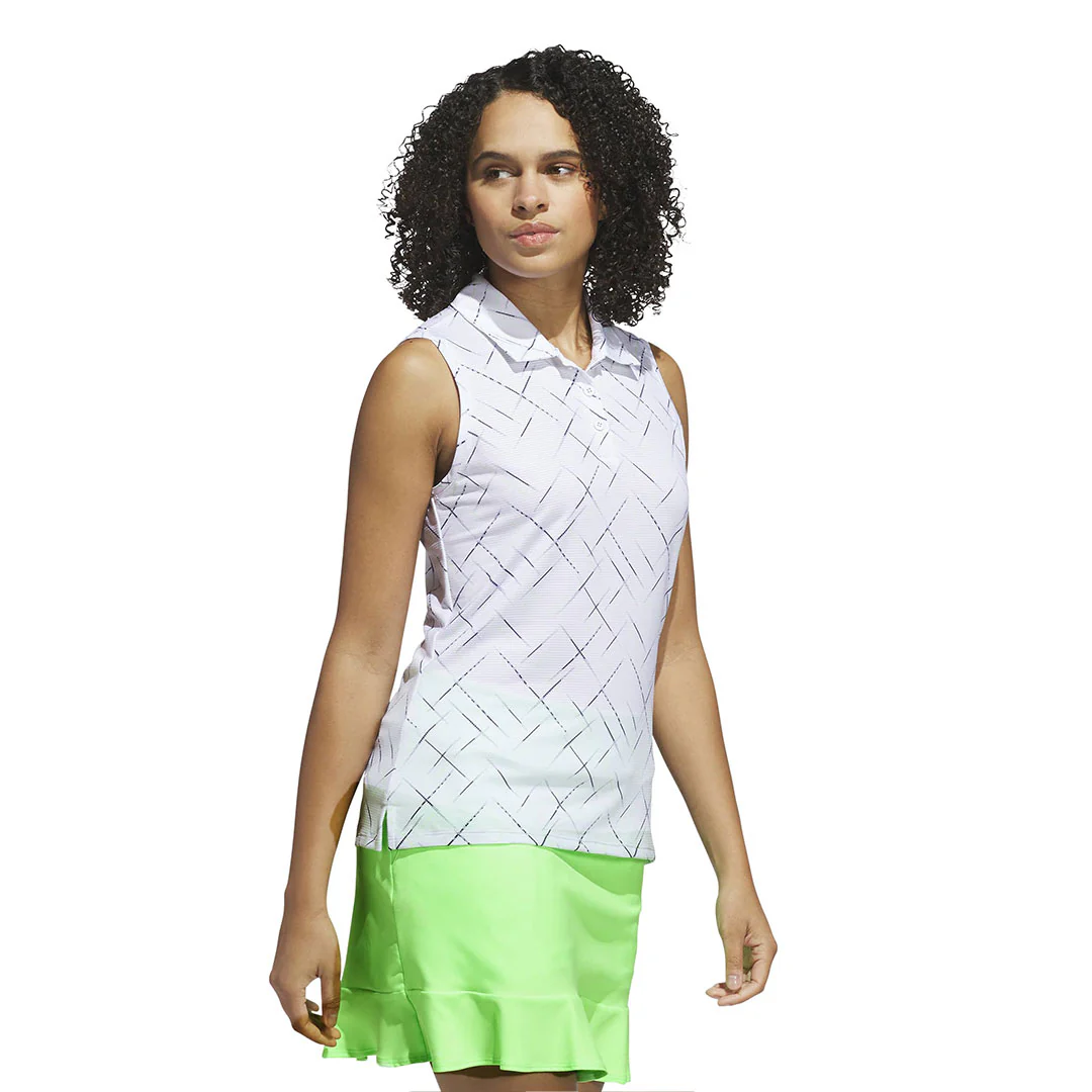 adidas - Women's Ultimate365 Printed Sleeveless Polo (JM1977) - Image 3