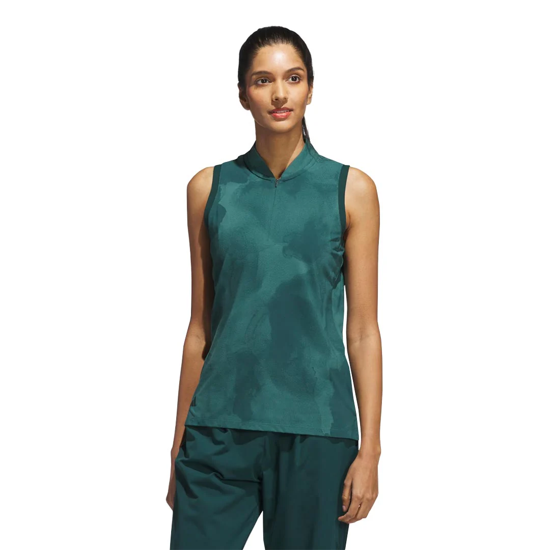 adidas - Women's Ultimate365 Tour Sleeveless 1/4 Zip Polo (JV9478) - Image 2