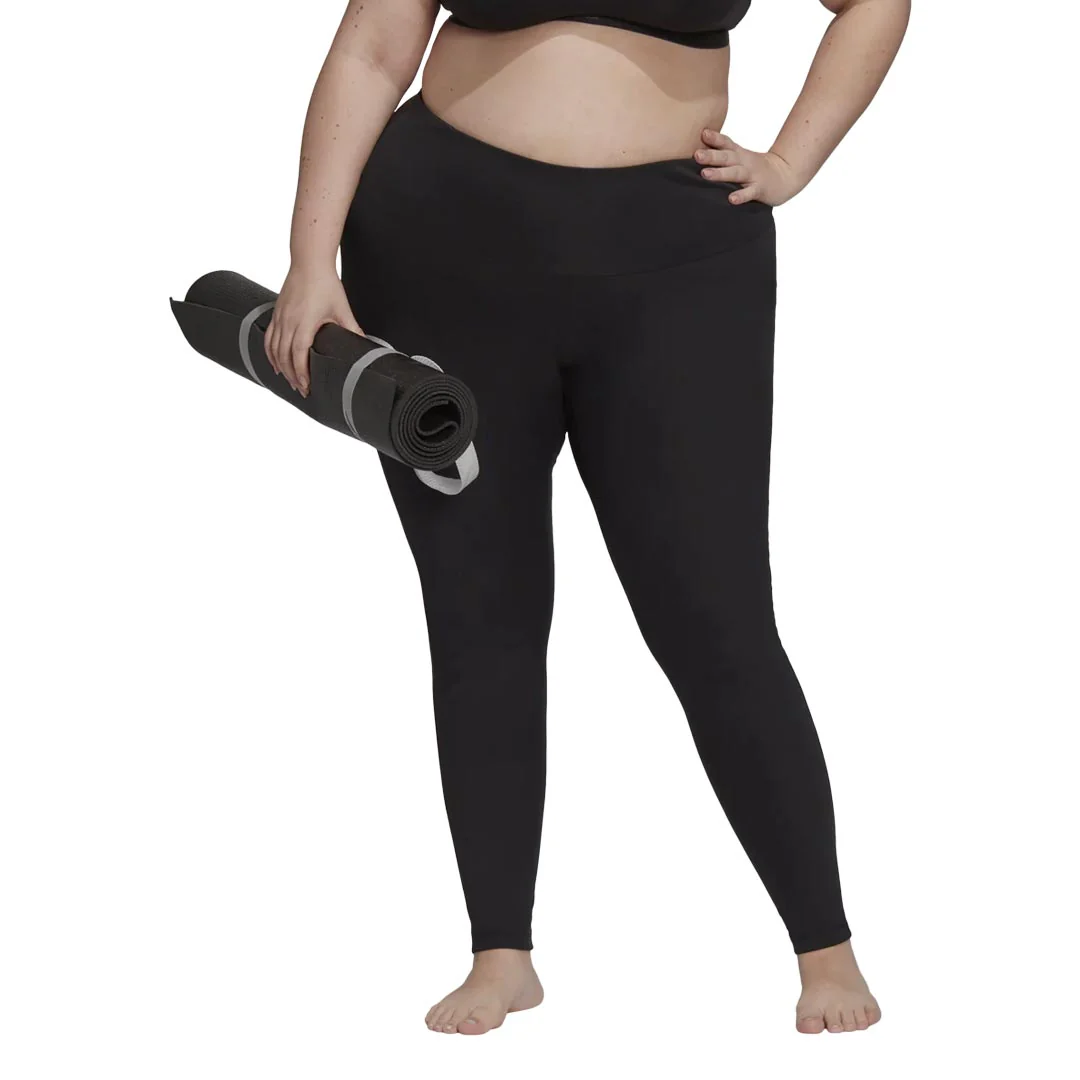 adidas - Women's Yoga Essentials High-Waisted Leggings (Plus Size) (HE6735) - Image 2