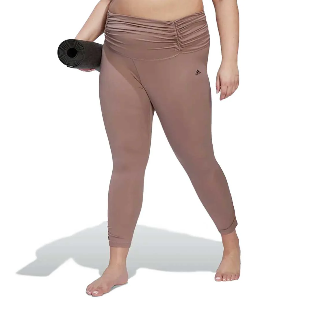 adidas - Women's Yoga Studio Gathered 7/8 Leggings (Plus Size) (HK6538) - Image 2
