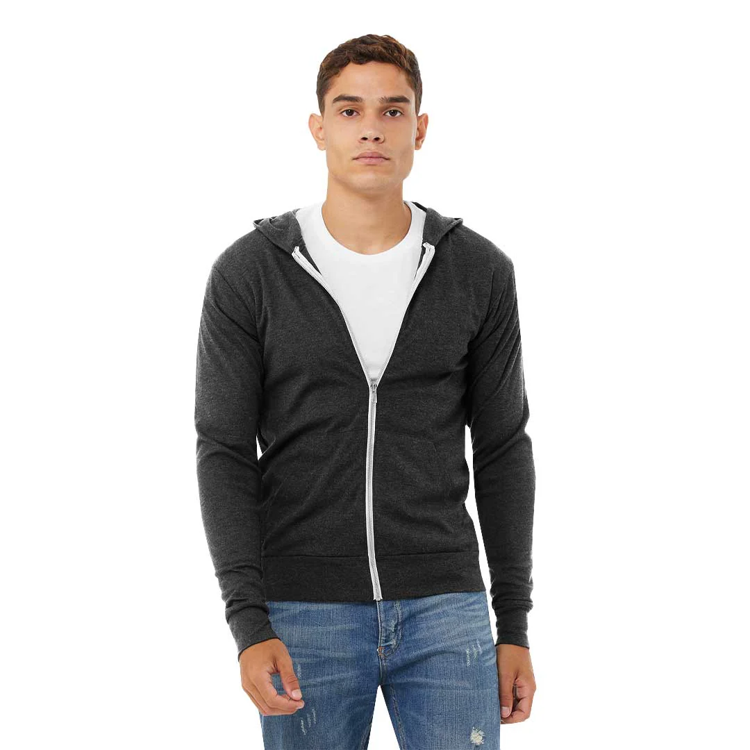 Bella + Canvas - Unisex Triblend Light Weight Full Zip Hoodie (3939 00011) - Image 2