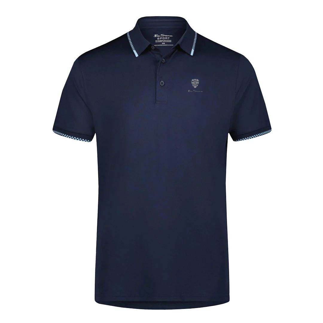 Ben Sherman - Men's Checker Rib Pique Polo (G7222RAG NVY)