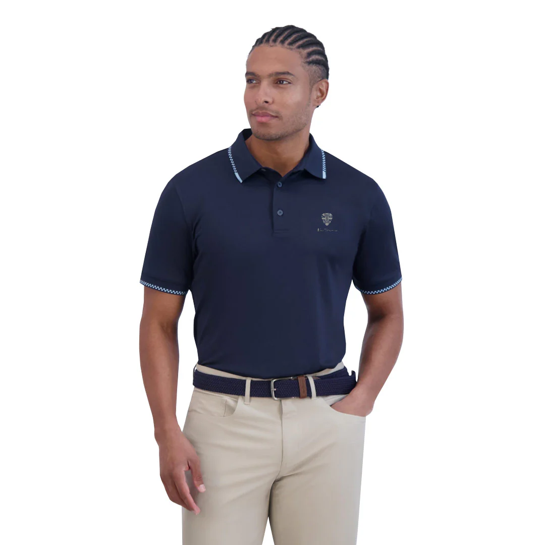 Ben Sherman - Men's Checker Rib Pique Polo (G7222RAG NVY) - Image 2