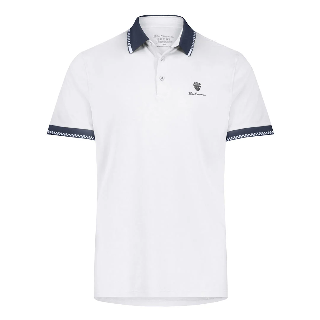 Ben Sherman - Men's Checker Rib Tech Pique Polo (624000542 WHT)