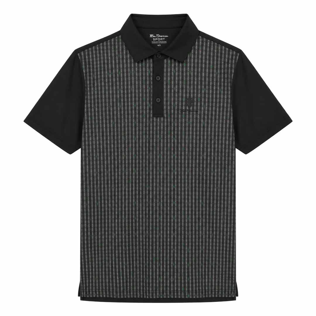 Ben Sherman - Men's Diamond Tech Jersey Polo (G7236ANG BLK)