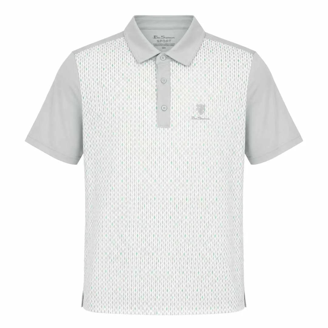 Ben Sherman - Men's Diamond Tech Jersey Polo (G7236ANG LGR)