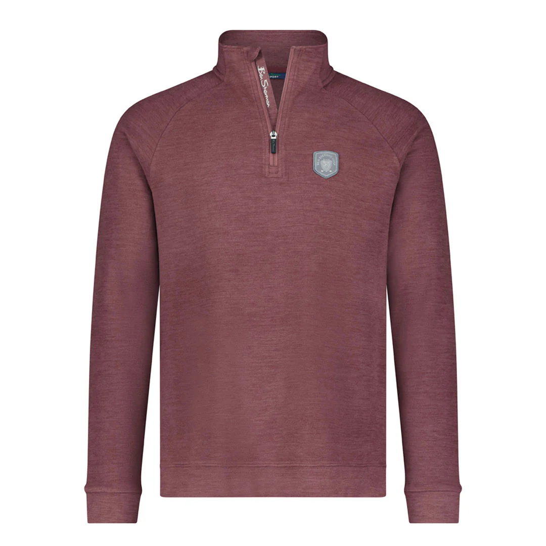 Ben Sherman - Men's Melange Fleece 1/4 Zip Pullover (624003736 BUR)