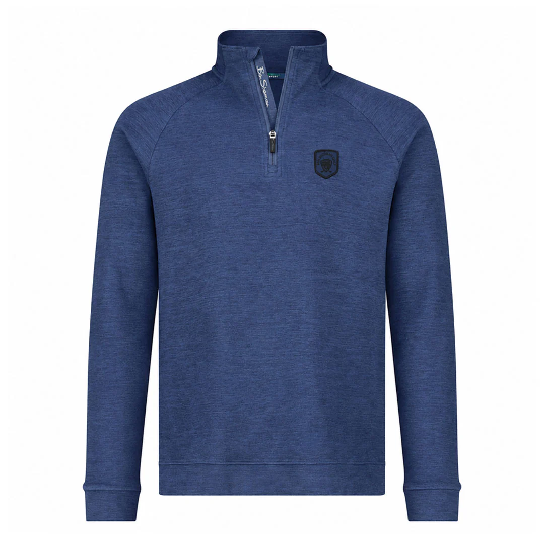 Ben Sherman - Men's Melange Fleece 1/4 Zip Pullover (624003736 NVY)