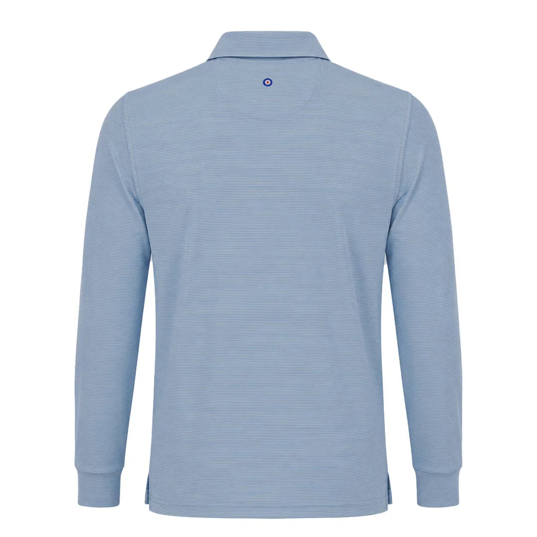 Ben Sherman - Men's Mini Stripe Long Sleeve Polo (624001418 BLU) - Image 2