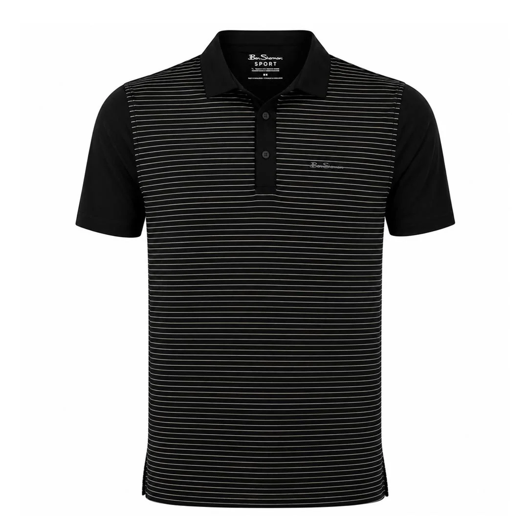 Ben Sherman - Men's Mini Stripes Color Block Polo (G7227ADG BLK)