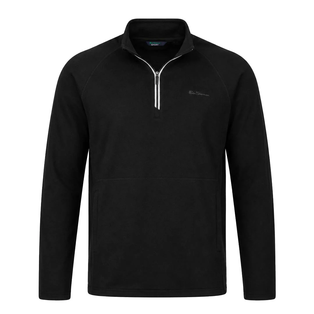 Ben Sherman - Men's Performance Micro Fleece 1/4 Zip Pullover (624000147 BLK)