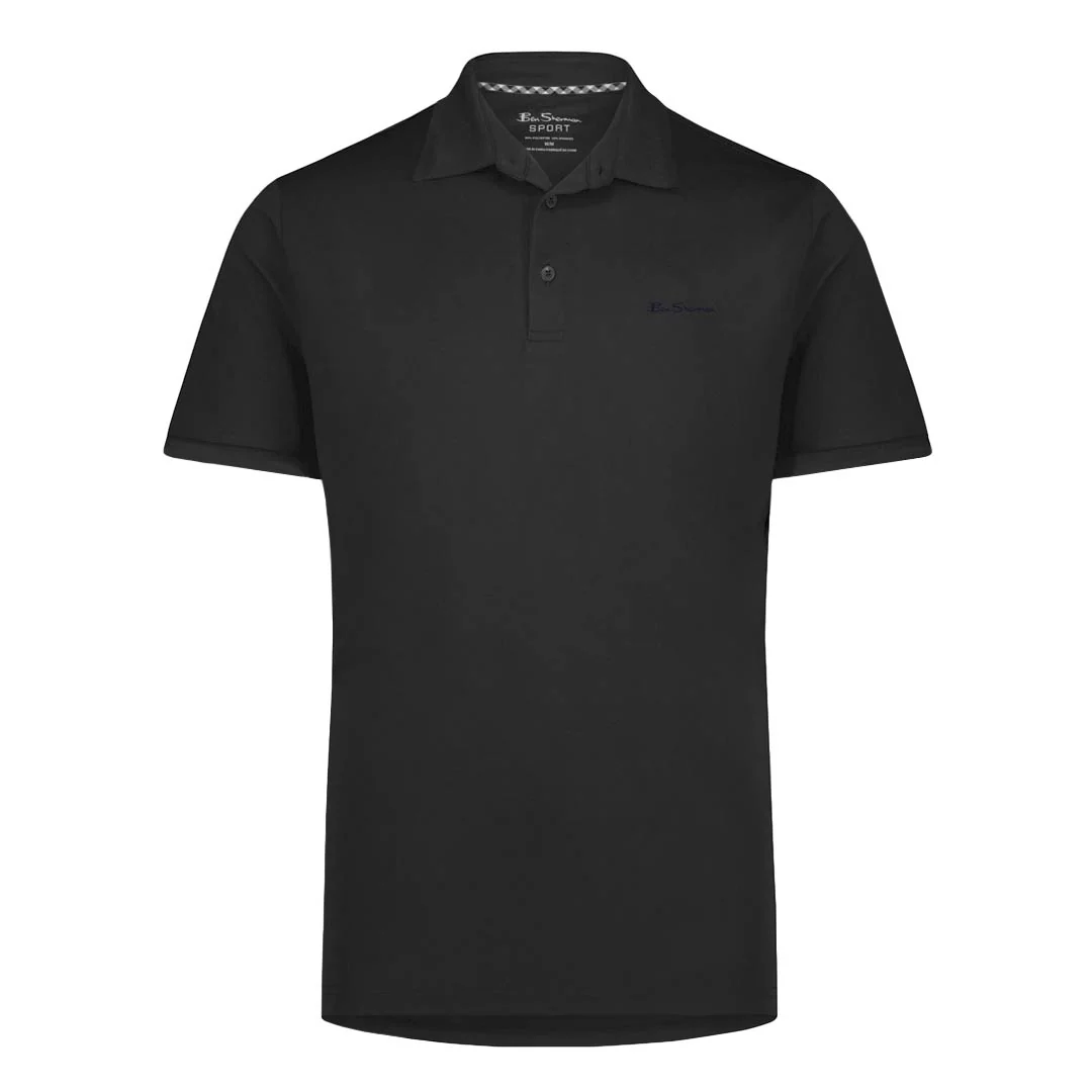 Ben Sherman - Men's Solid Air Pique Polo (G7222AAG BLK)
