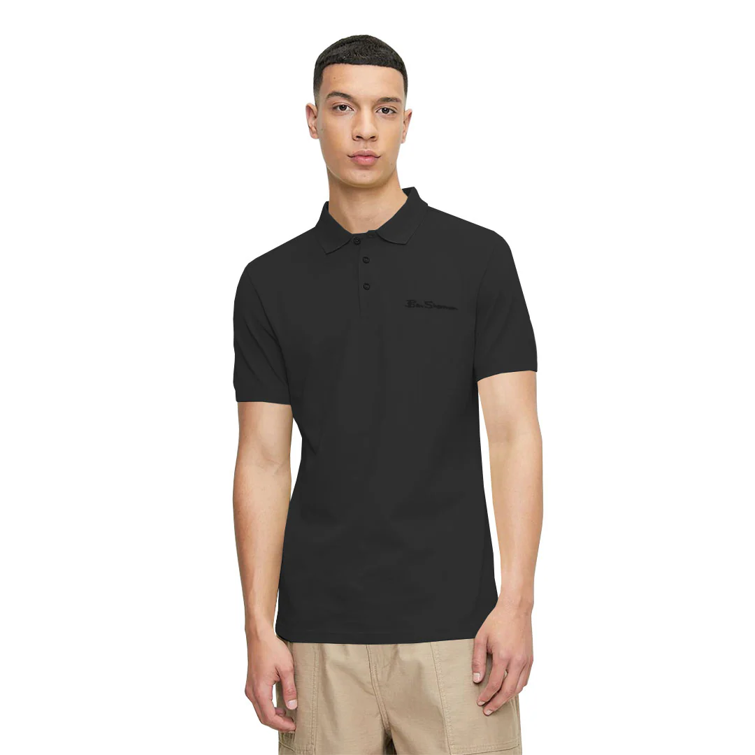 Ben Sherman - Men's Solid Air Pique Polo (G7222AAG BLK) - Image 2