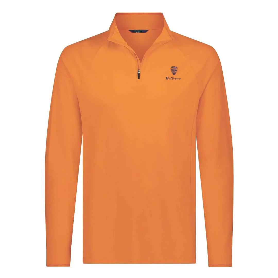 Ben Sherman - Men's Solid Pique 1/4 Zip Pullover (624000553 AMB)