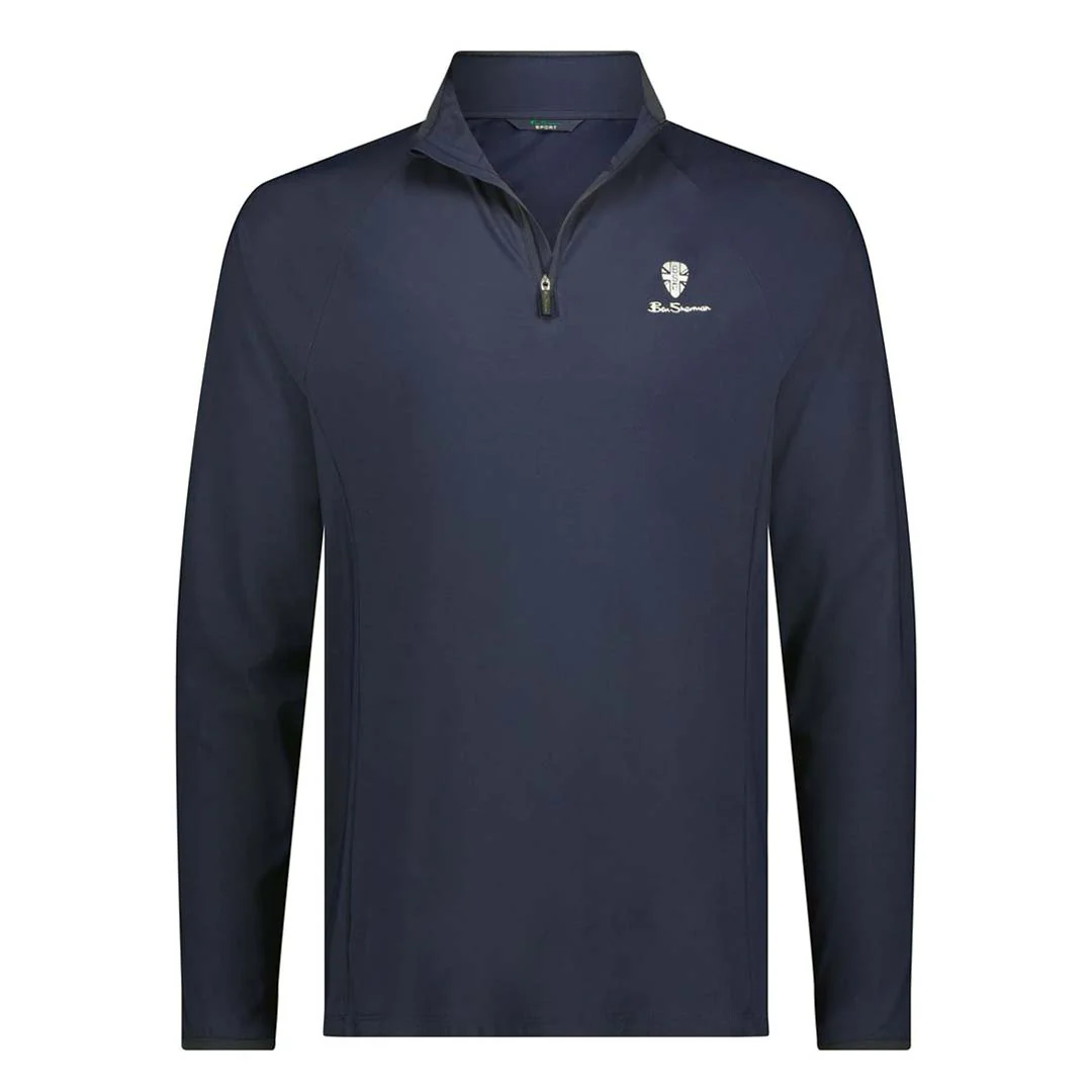 Ben Sherman - Men's Solid Pique 1/4 Zip Pullover (624000553 NVY)